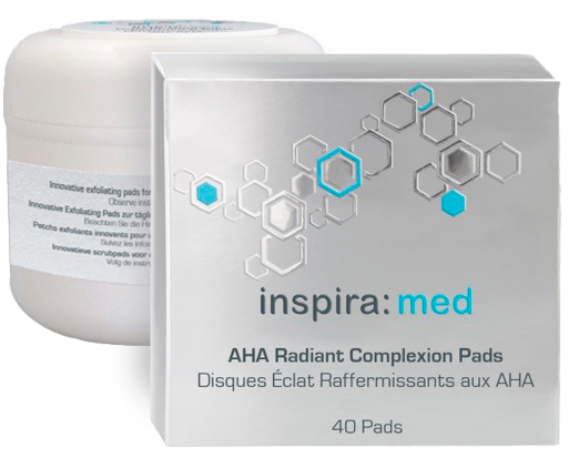 Inspira Med Диски-спонжи с AHA-кислотами для обновления и сияния кожи Radiant Complexion Pads