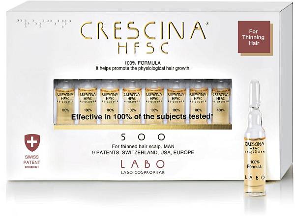 Crescina Ампулы для возобновления роста волос у мужчин HFSC 500