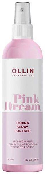 Ollin Pink Dream Тонирующий розовый спрей для волос