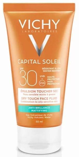 VICHY Capital ideal soleil Солнцезащитная матирующая эмульсия Dry Touch для жирной кожи лица SPF-30