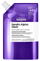 Бессульфатный шампунь для непослушных, пористых волос Рефил 500мл, Loreal Keratin Alpha Sleek