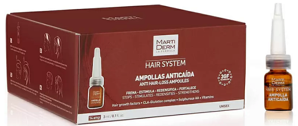 MARTIDERM Hair System Ампулы против выпадения волос Hair System 14х3мл MARTIDERM Hair System Ампулы против выпадения волос Hair System 14х3мл