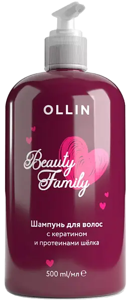 Ollin Beauty Family Шампунь для волос с кератином и протеинами шёлка
