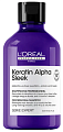 Бессульфатный шампунь для непослушных, пористых волос 300мл, Loreal Keratin Alpha Sleek
