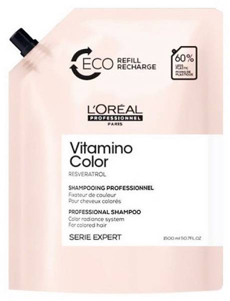 Loreal Vitamino Color Шампунь для окрашенных волос Resveratrol 1500мл Рефил