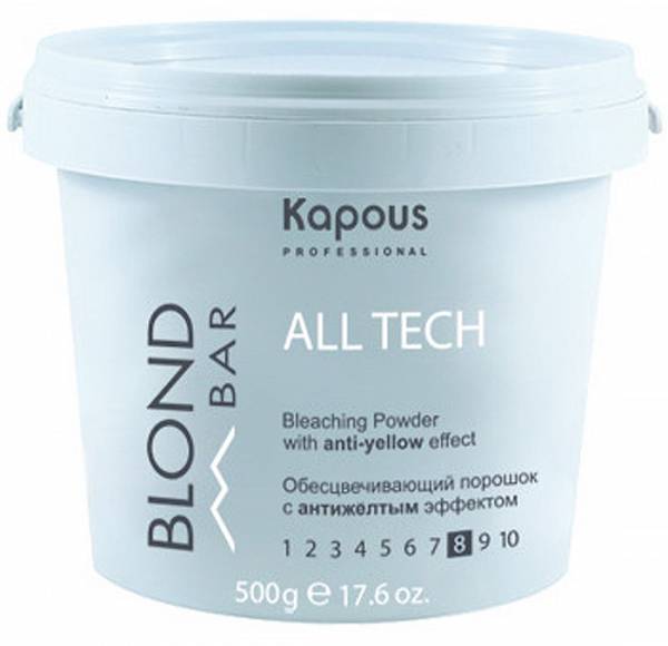 Kapous Professional Обесцвечивающий порошок All tech с антижелтым эффектом Blond Bar