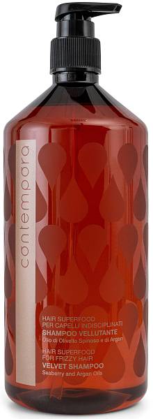 Barex Contempora Разглаживающий шампунь «Сияющий бархат» Масло Арганы и Облепихи 1000мл